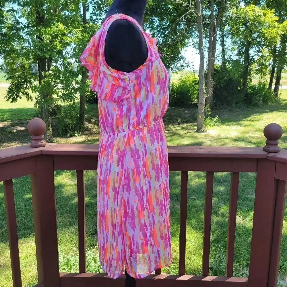 Wonder Nation Girls XXL 18 Colorful Lurex Chiffon Party Dress NWT – Tween Fit